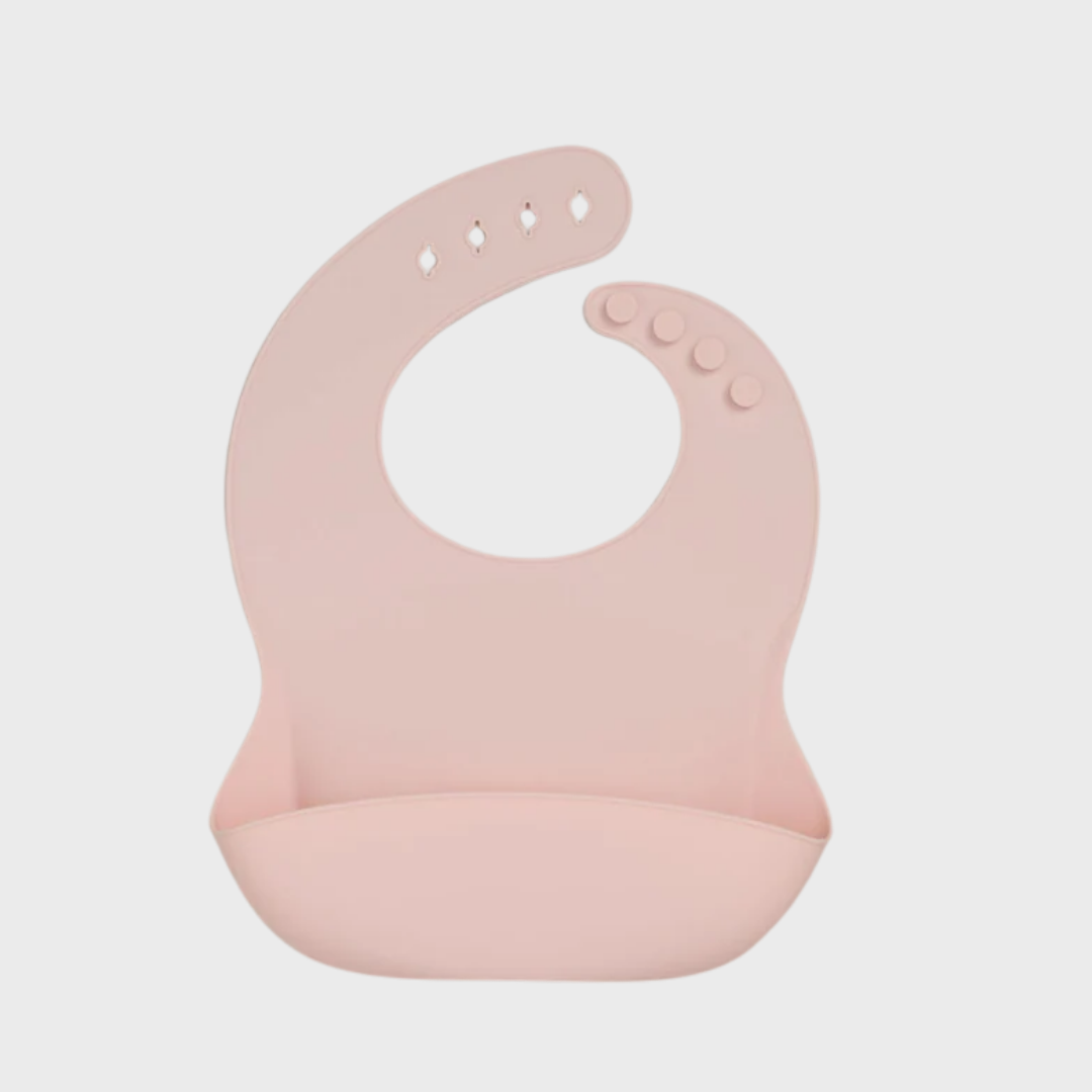 5pc Baby Pink Baby Bodysuit & Silicone Feeding Set (9-24M)