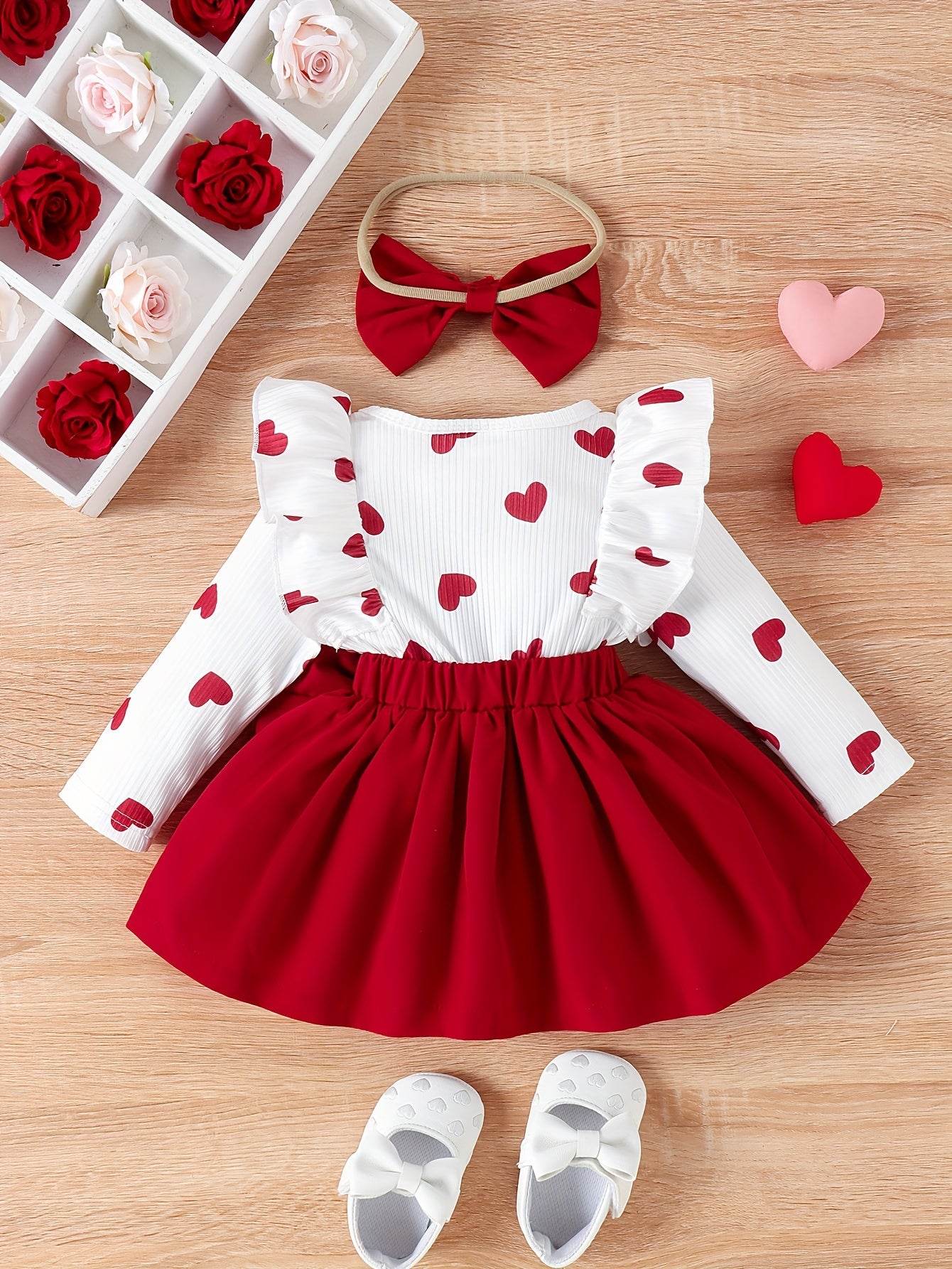 Comfortable Baby Girl Love Print Dress - Little Fashion