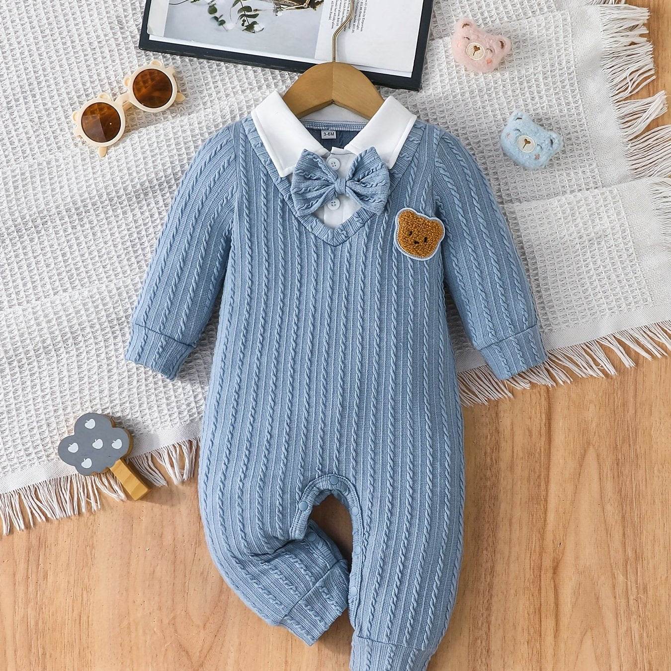 Cozy Baby Boy Bear Jumpsuit (Autumn/Winter) - Little Fashion