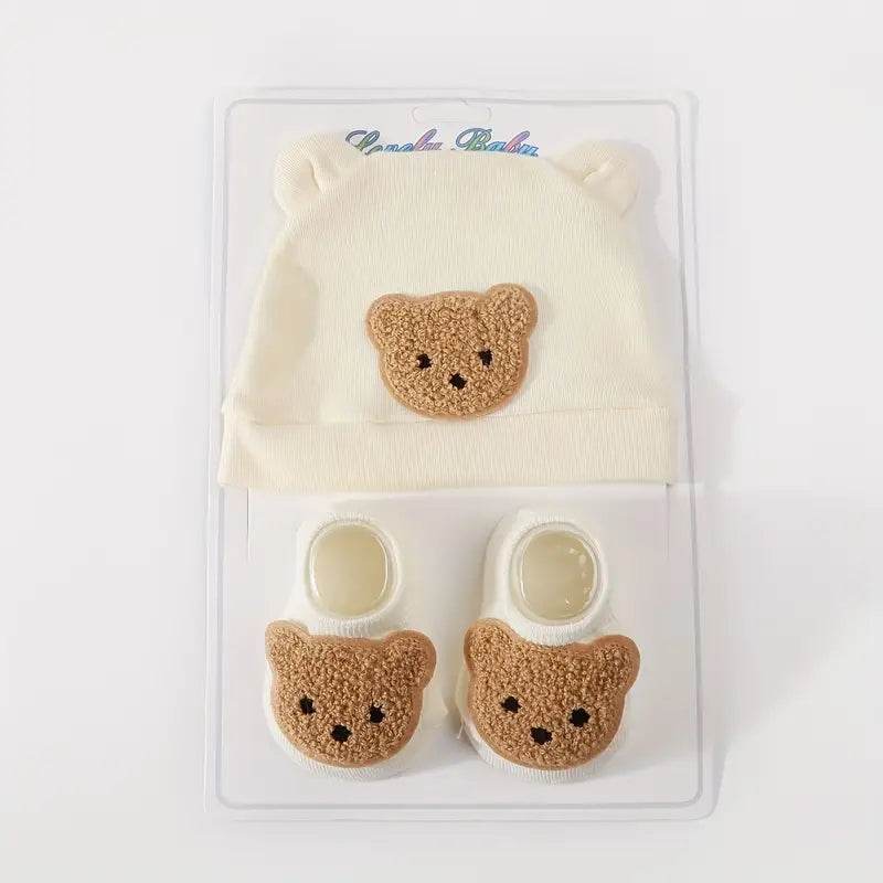 Cute Bear Baby Beige Breathable 2pc - Little Fashion