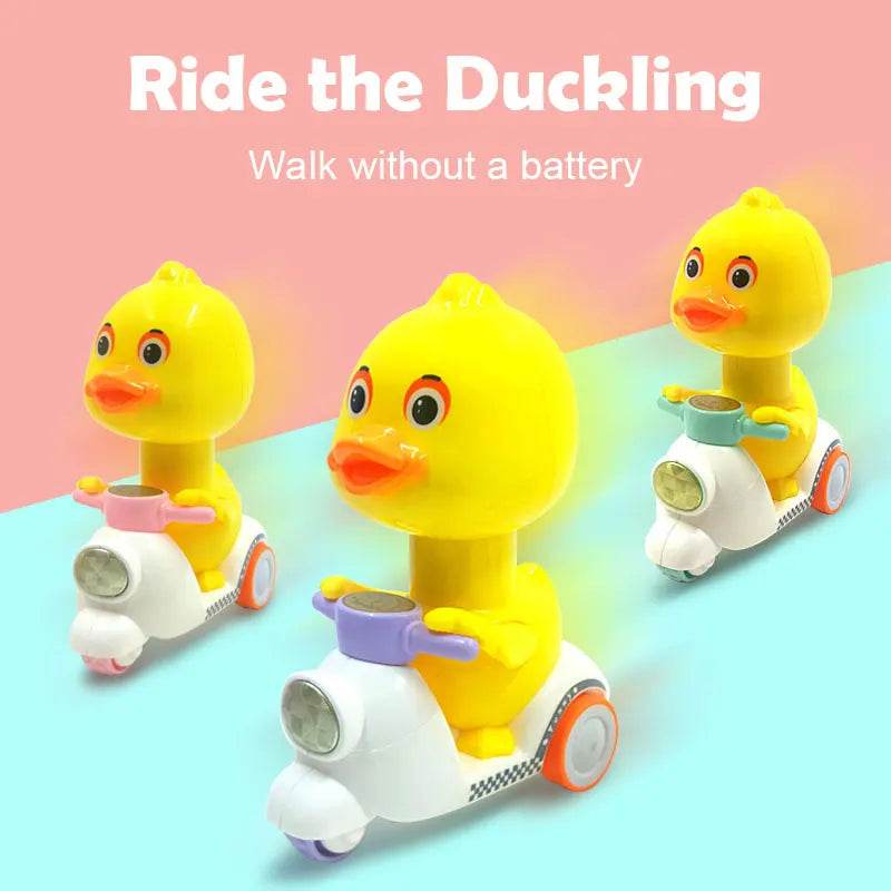 Cute Duck Press Car: Manual Pressing Head & Rotation - Little Fashion