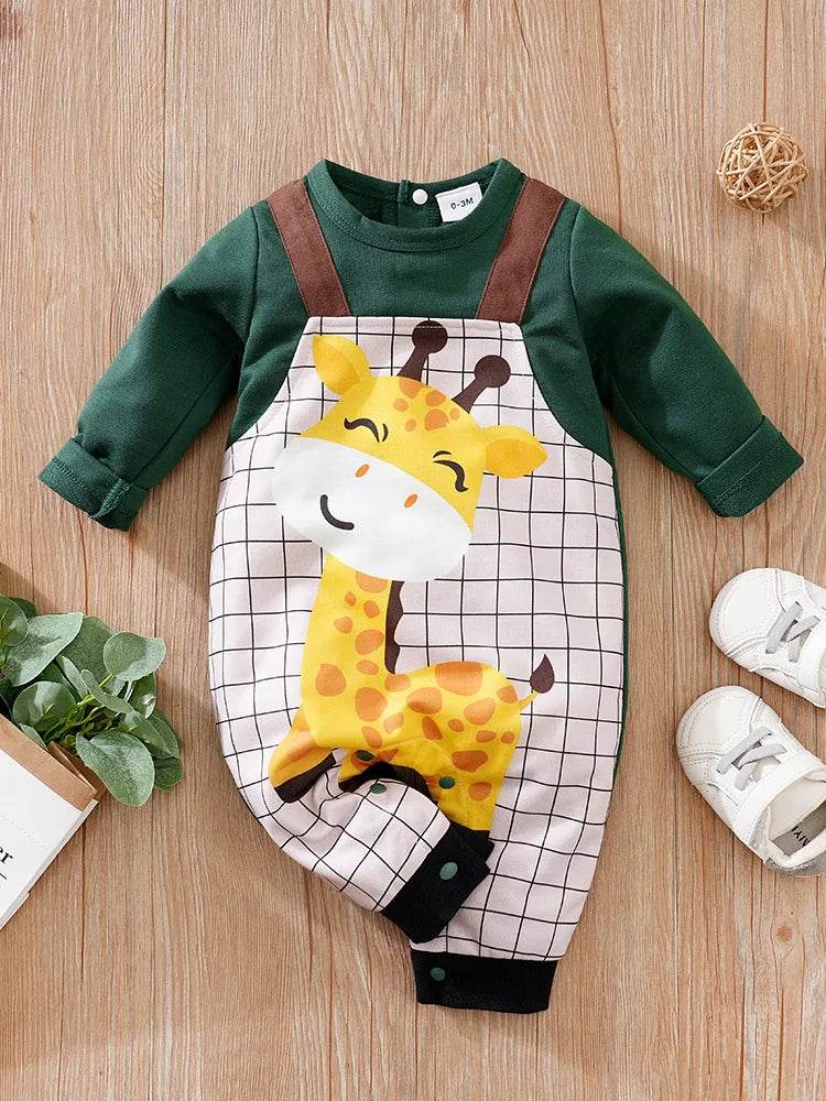 Cute Giraffe Baby Bodysuit – Long Sleeve for Boys & Girls - Little Fashion