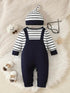 Cute Two-Piece Cartoon Onesie Set with Hat - Little Fashion