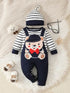 Cute Two-Piece Cartoon Onesie Set with Hat - Little Fashion