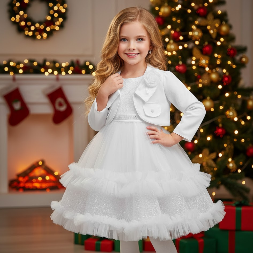 Girls Favorite White Christmas Dress