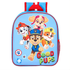 Children's backpack with cartoon characters on a blue background