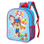 Children's backpack with cartoon characters and 'Good Pups' text on a blue background