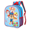 Children's backpack with cartoon characters and 'Good Pups' text on a blue background
