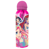 Colorful water bottle with mermaid design on a white background
