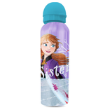 Water bottle with a character design on a white background