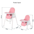 Modern Portable High Chair, Adjustable, Detachable Tray