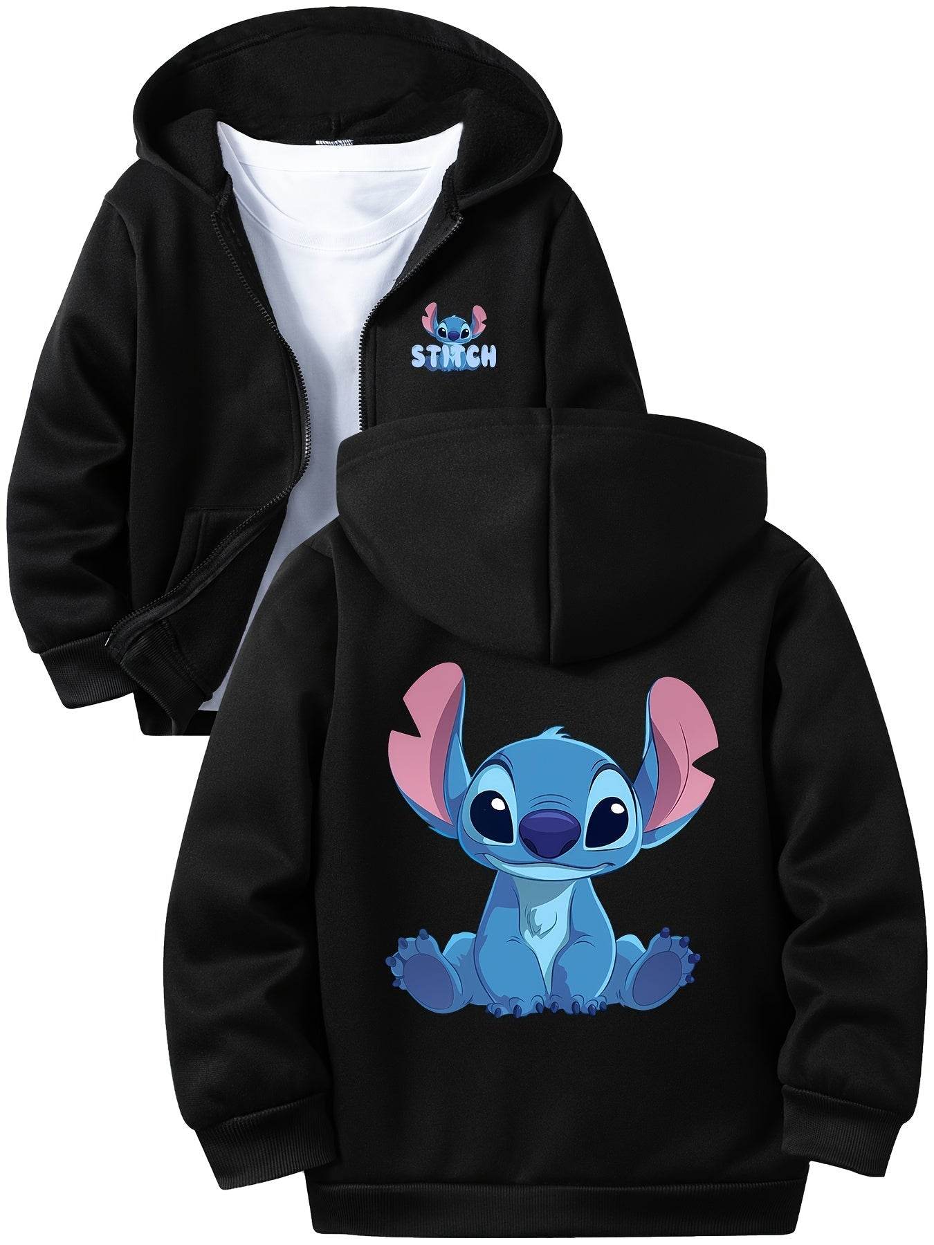 Disney Stitch Plush Zip-Up Hoodie - Little Fashion