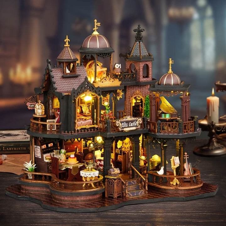 DIY Gothic 3-Tier Cottage Model Kit, Shelf Decor - Little Fashion