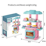 Mini Kitchen Counter Play Set with Food & Tableware - Little Fashion