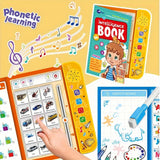 Educational toys for phonetic learning and intelligence development on a yellow background