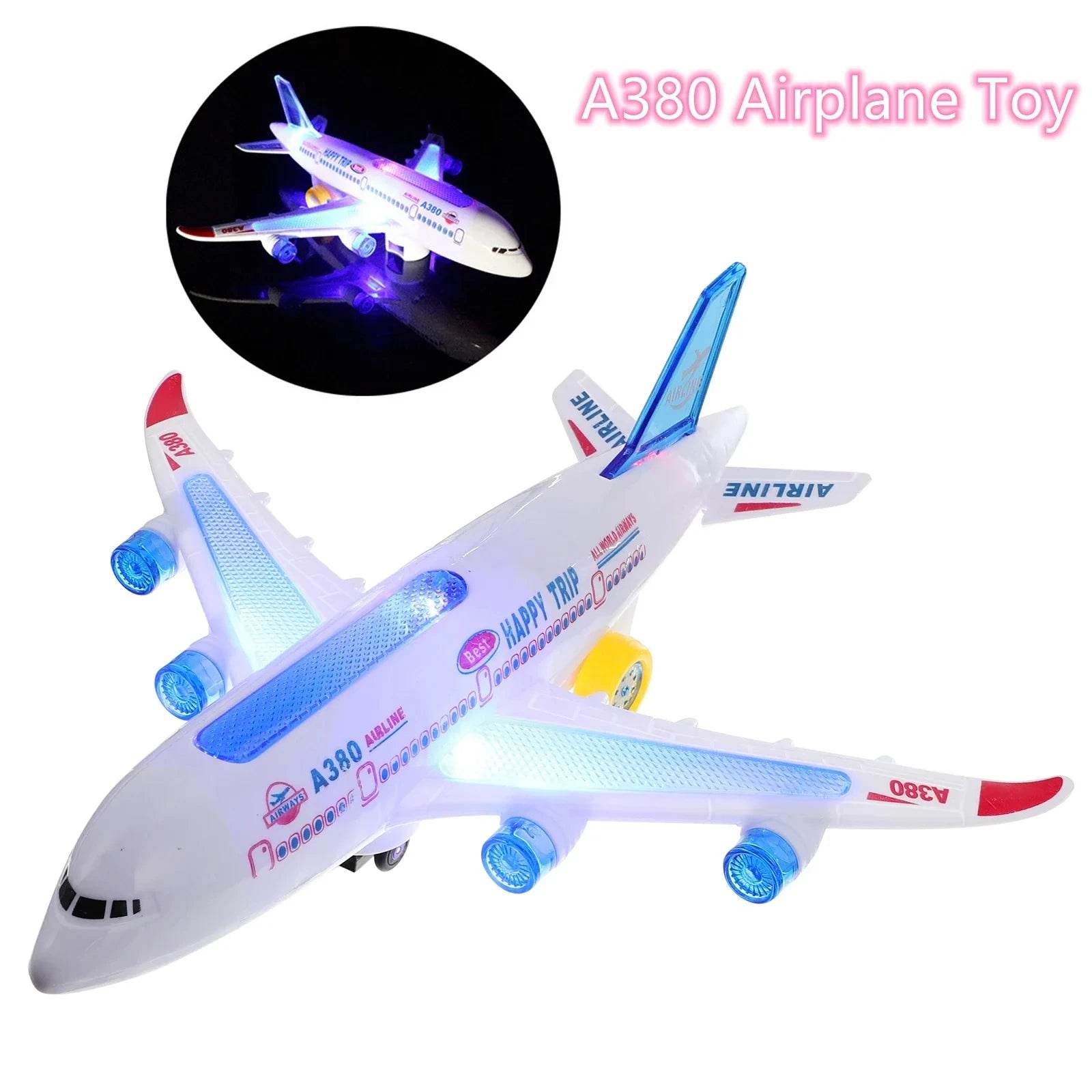 Electric Aeroplane Toy with Music & LED Lights - Little Fashion