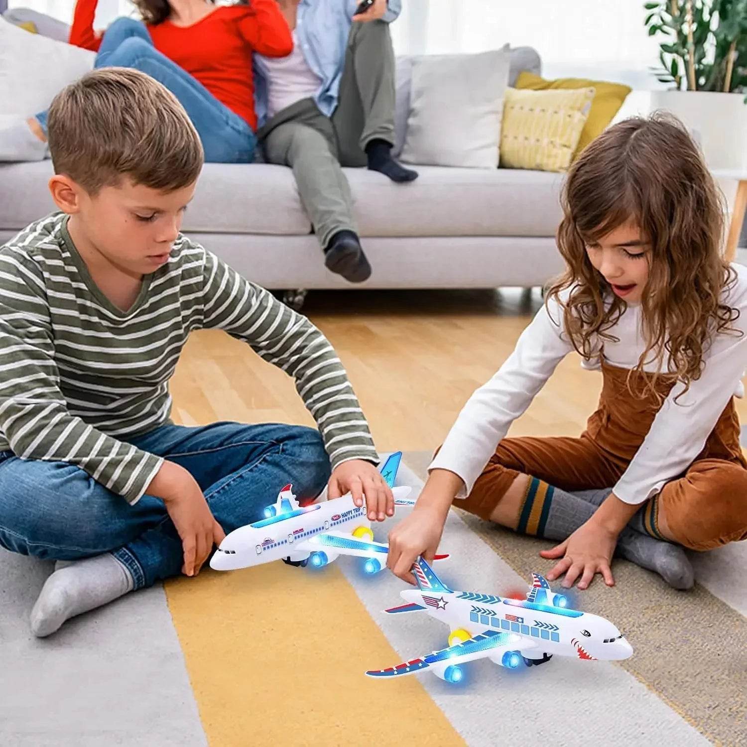 Electric Aeroplane Toy with Music & LED Lights - Little Fashion