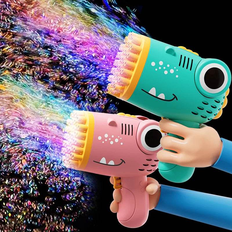 Electric Dinosaur Bubble Gun – 40-Hole Bubble Toy for Kids - Little Fashion