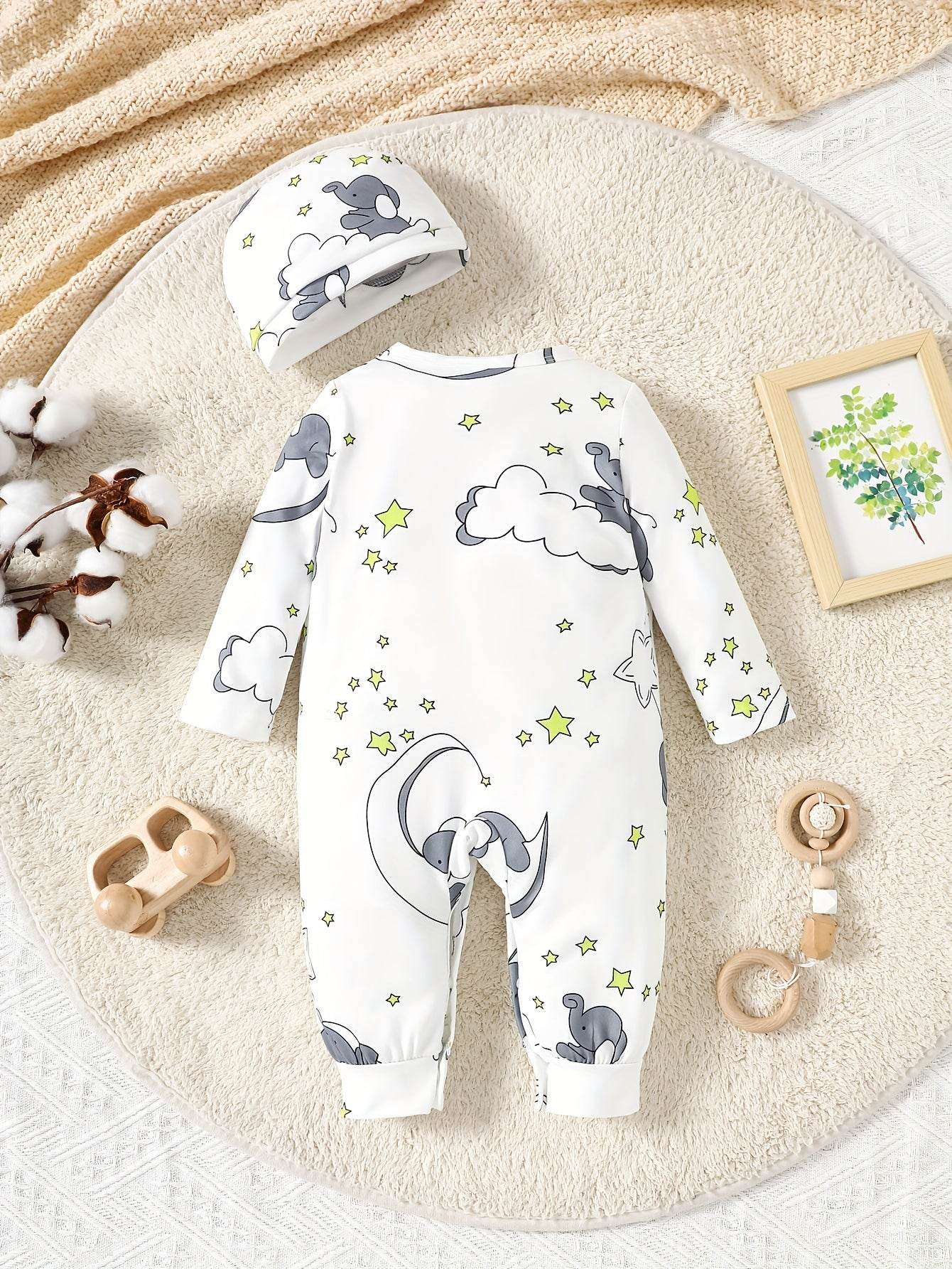 Elephant Romper & Hat Set for Baby Boys - Little Fashion