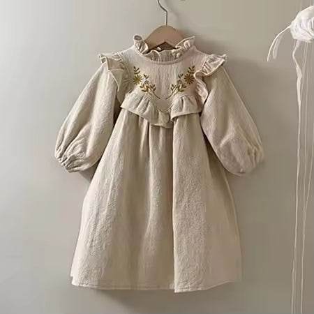 Baby Girls' Embroidered Floral Cotton Dress - Little Fashion