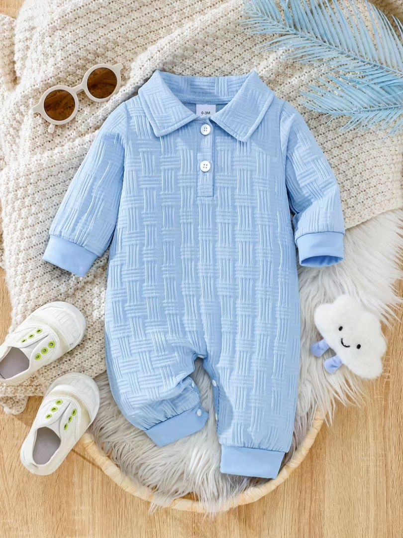 Boys' Striped Plaid Long Sleeve Bodysuit