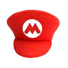 Red cap with a white logo on a white background