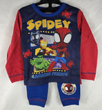 Children's pajama set with Spider-Man design on a white background