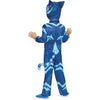 Blue cat-themed costume with a hood on a white background