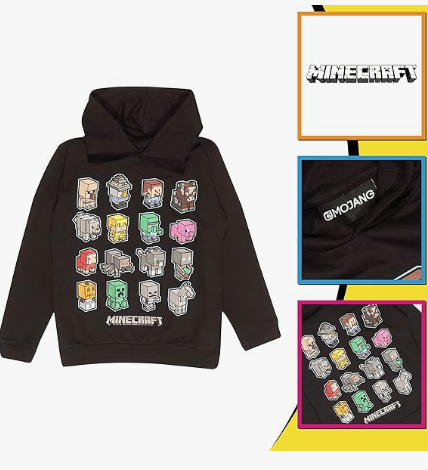 Fully Licensed Minecraft Mini Mobs Hoodie – Kids’ Gamer Style - Little Fashion