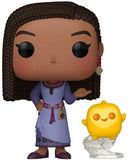 Funko Pop! vinyl figure of a character in a purple dress with a smaller yellow figure on a white background