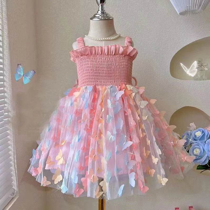 Girls Butterfly Wings Party Dress (Ages 3-10) - Little Fashion