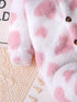 Girls' Heart Plush Hooded Bodysuit - Autumn-Winter - Little Fashion