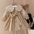 Girl's Long Trench Coat Waisted Windbreaker - Little Fashion