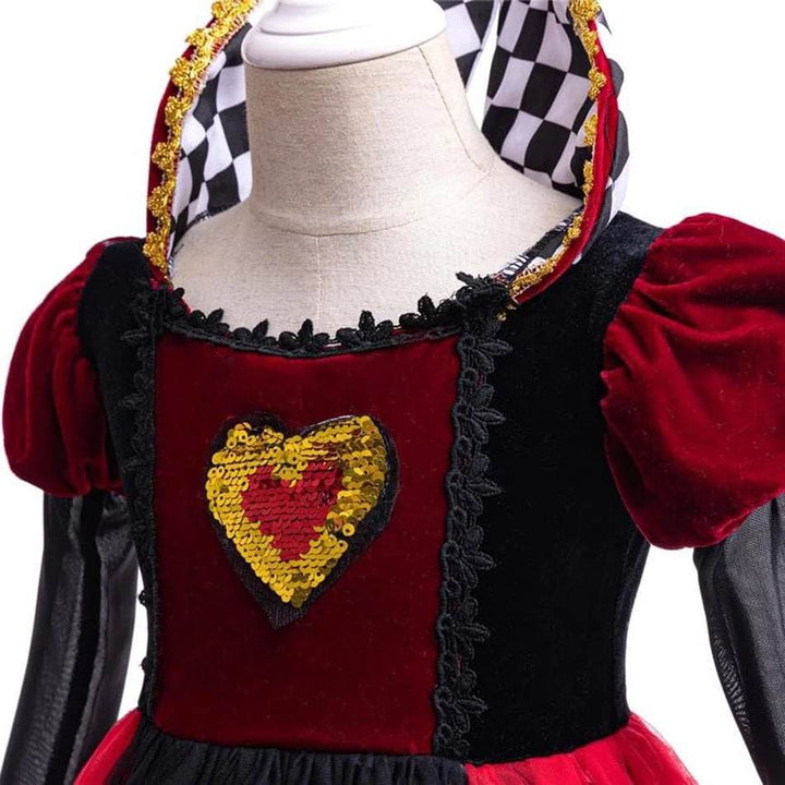 Girls' Queen of Hearts Halloween Costume - Little Fashion