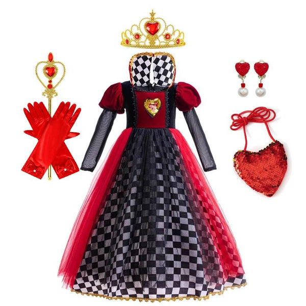 Girls' Queen of Hearts Halloween Costume - Little Fashion