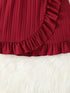 Girls' Solid Ruffle Dress for Party Wear - Little Fashion