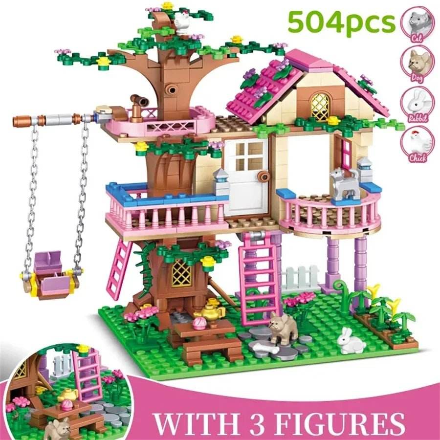 Girls' Treehouse Building Blocks | Friends Bricks Toy Gift - Little Fashion