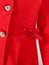 Girls' Tweed Winter Coat with Bow & Hat - Long Warm - Little Fashion