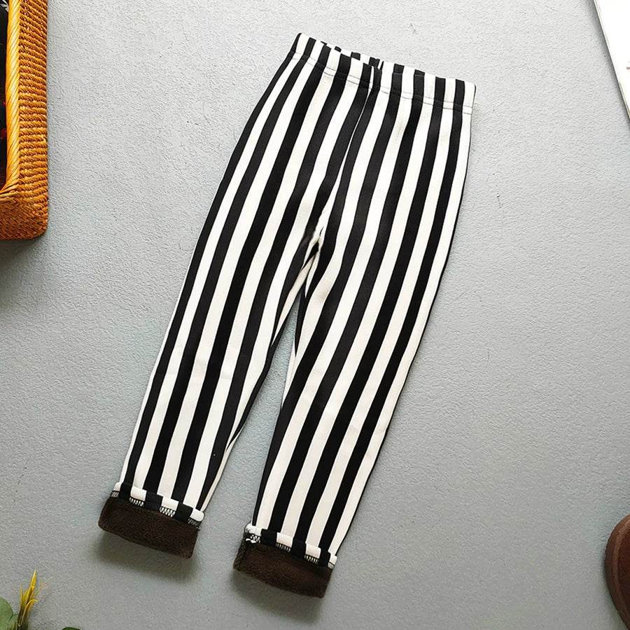 Girls Winter Floral Leggings – Warm Toddler Pants - Little Fashion