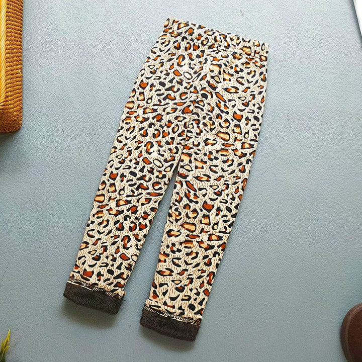 Girls Winter Floral Leggings – Warm Toddler Pants - Little Fashion
