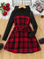 Girl's Winter Hooded Plaid Dress - Little Fashion
