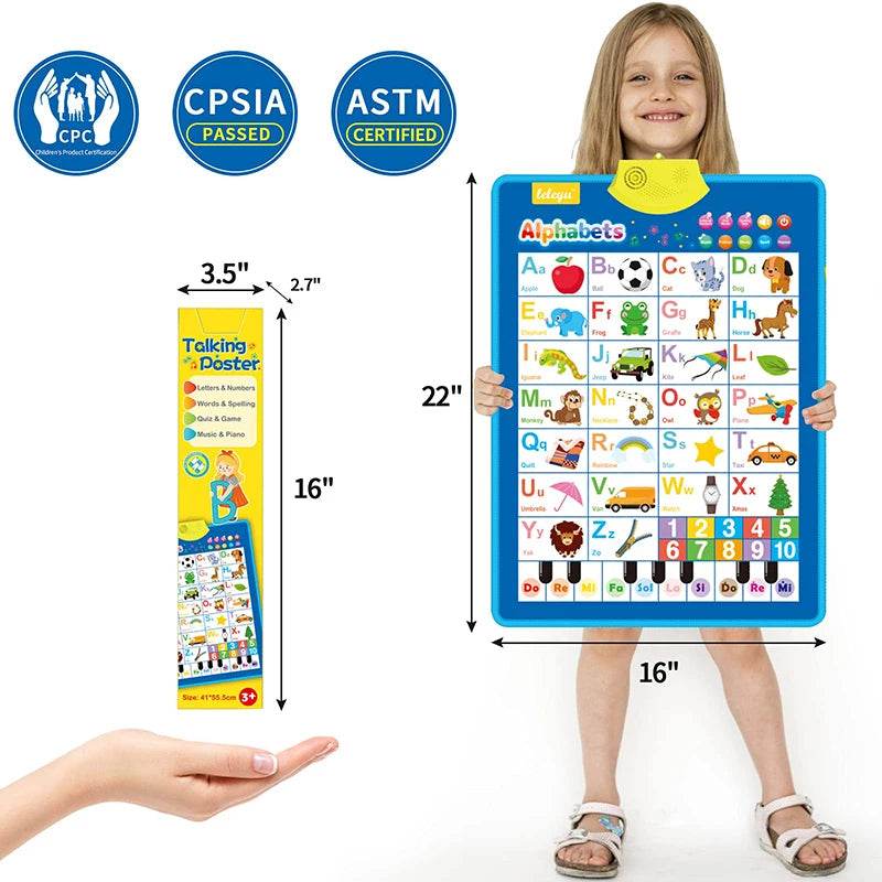 Interactive ABC Wall Chart with Music & Sounds - Little Fashion