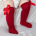 Kids' Knee-High Winter Socks: 5-Pack, Bow & Stripe - Little Fashion