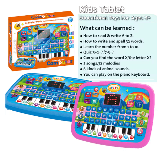 Kids' Learning Tablet Toy: Math, Music & ABCs - Little Fashion