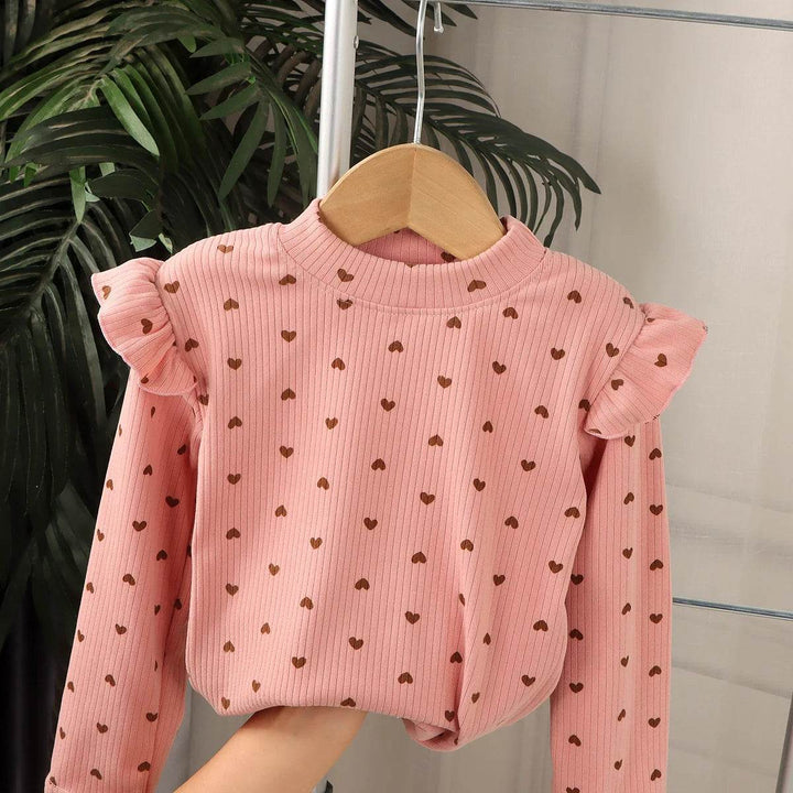 Kids Long Sleeve Undershirt – Heart Love T-Shirt - Little Fashion