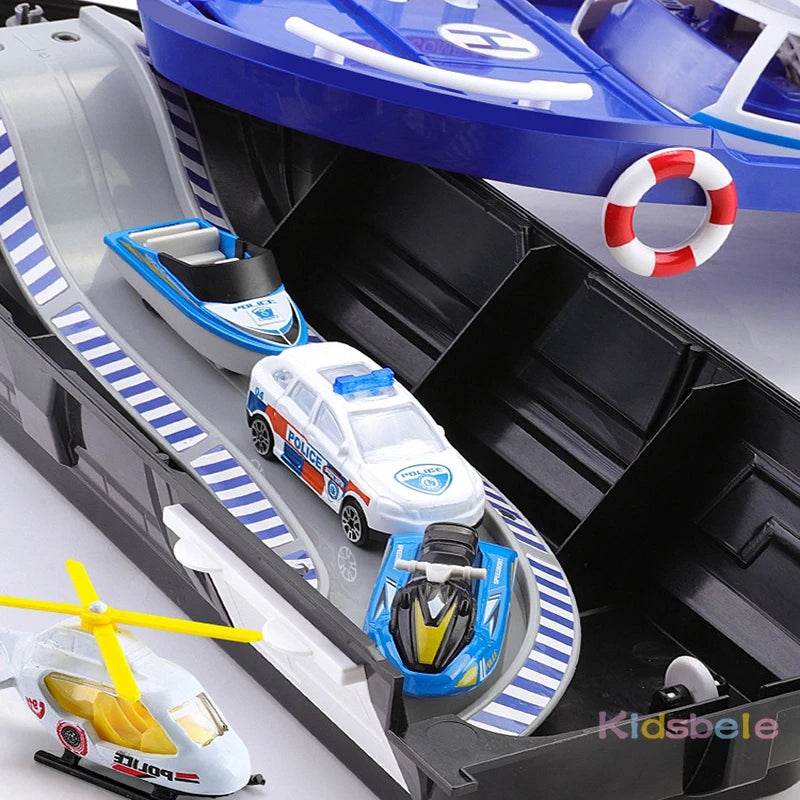 Kids Simulation Toy Boat Track & Car Parking - Little Fashion