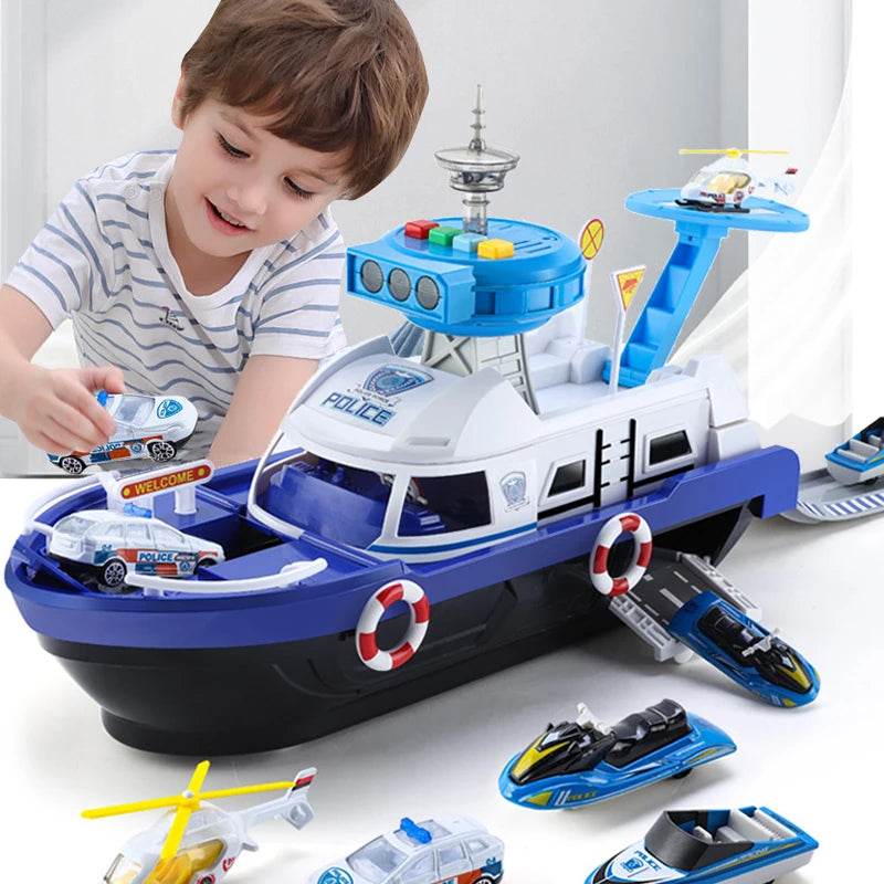 Kids Simulation Toy Boat Track & Car Parking - Little Fashion