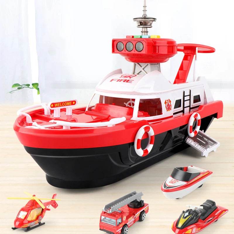 Kids Simulation Toy Boat Track & Car Parking - Little Fashion