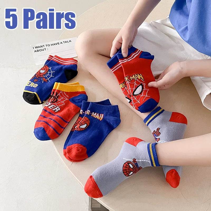 Kids Spiderman Socks Gift 3-5Y (5 Pairs) - Little Fashion