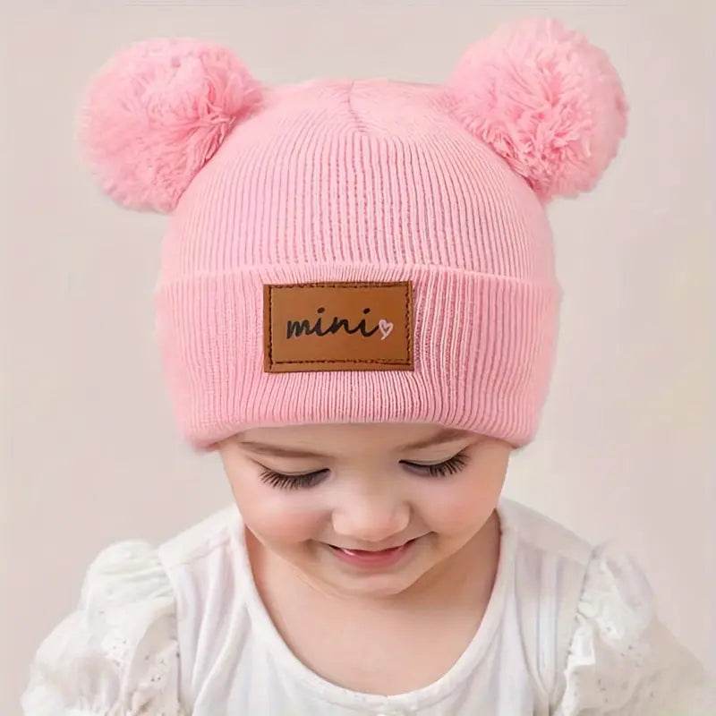 Knitted Heart Baby Beanie for 0-3 Years Old Girls - Little Fashion